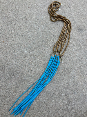 Suede Fringe Necklace